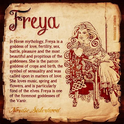 Freya The Goddess Of Love And Fertility Freya Goddess Norsemythology