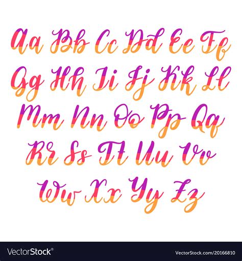 Hand Lettering Alphabet Calligraphy Font Vector Image