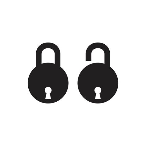 Black Isolated Icon Of Locked And Unlocked Lock On White Background