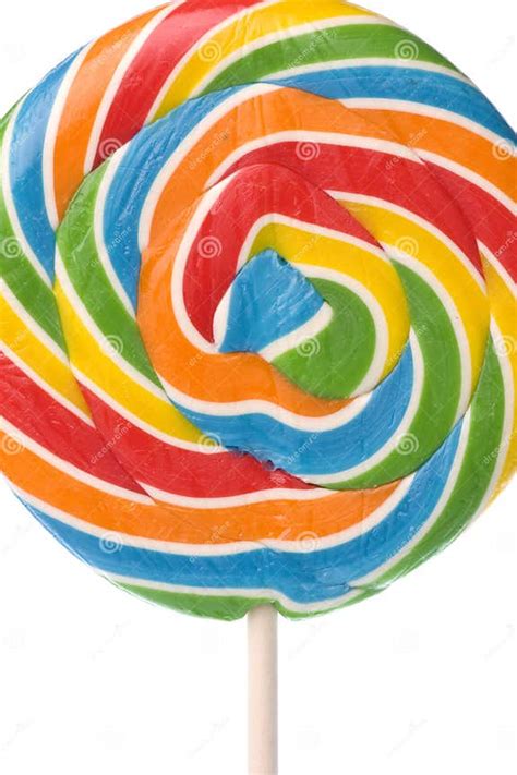 Rainbow Striped Lollipop Candy Stock Image Image Of Confectionery