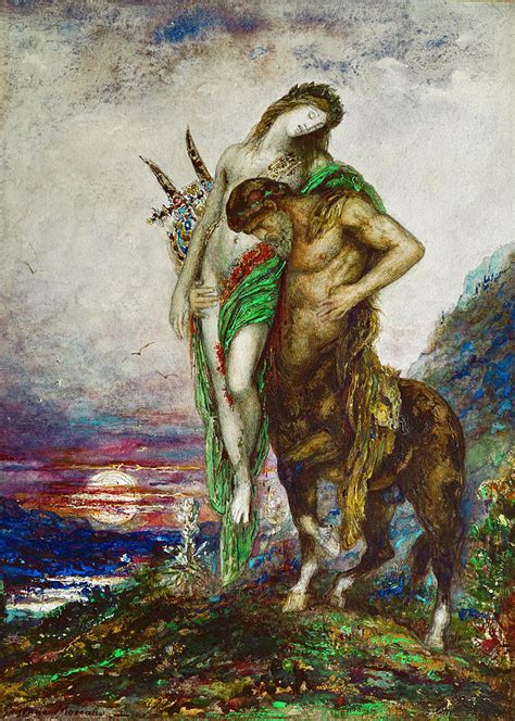Dead Poet Borne By Centaur Drawing By Gustave Moreau Fine Art America