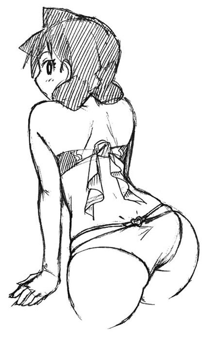 Nekoguchi Amano Megumi Amano Megumi Wa Suki Darake Official Art 1girl Ass Back Bikini