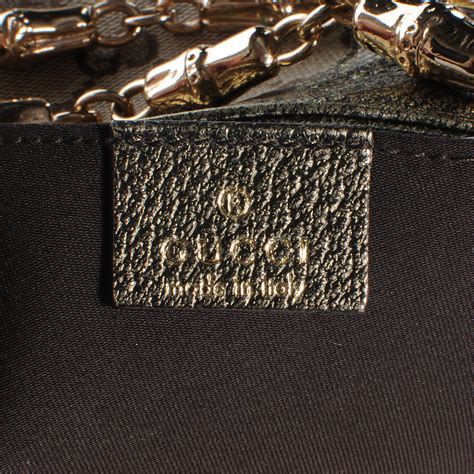 Gucci Monogram Bamboo Chain Shoulder Bag Metallic 41884