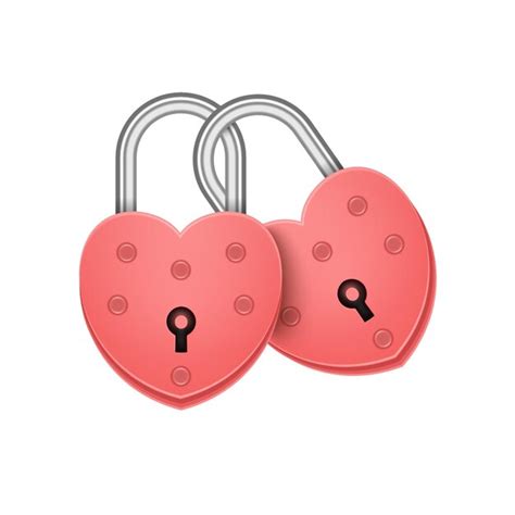 Premium Vector Red Heart Locks With Keyholes Chained Together