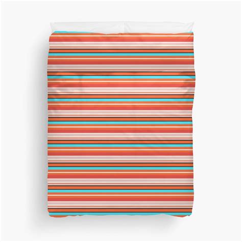 Horizontal Multi Colored Stripe Duvet Cover By Feramici Striped Duvet