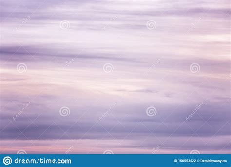 Beautiful Lilac Sunset On The Sky Background Space For Text Stock