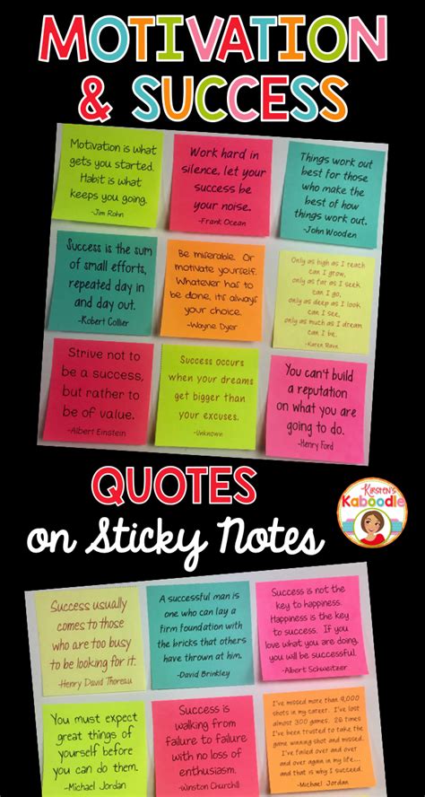 Motivation And Success Quotes On Sticky Notes Motivational Quotes For