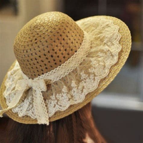 Chic Bowknot And Lace Embellished Straw Hat For Women Hats For Women