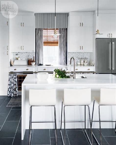 A diy kitchen reno featuring blue ikea cabinets. White and Gray Kitchen with Ikea Cabinets - Contemporary ...