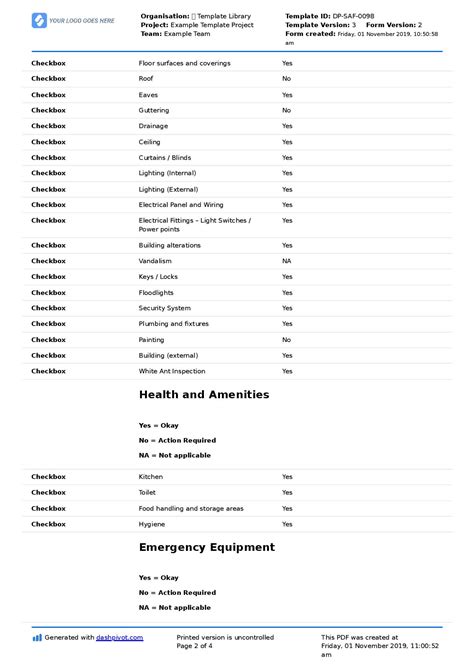 Facility Inspection Checklist Template Better Than Excel Pdf Forms