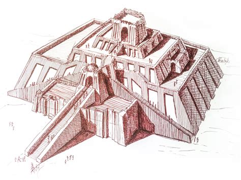 Ziggurat Of Ur Ancient Architecture Sketches Khaled Almusa Ancient