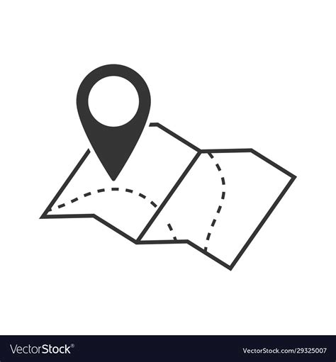 Location Map Icon Outline Map Symbol Royalty Free Vector