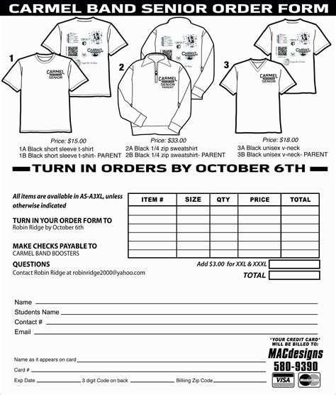 T Shirt Order Form Template Google Forms