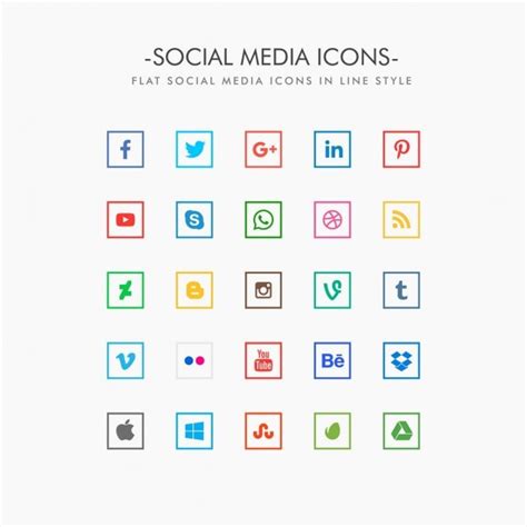 Minimal Social Media Icons Vector Free Download