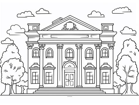 Bank Coloring Activity For Children Coloring Page