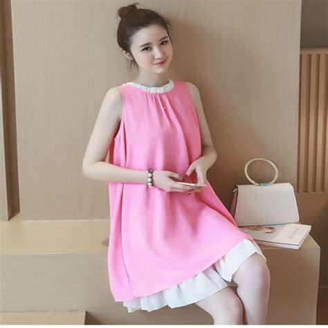 2016 summer maternity dress chiffon sleeveless clothes for pregnant women vest loose long