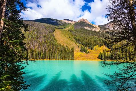 Magic Emerald Lake In The Canadian Rockies Stock Photo Image Of Green