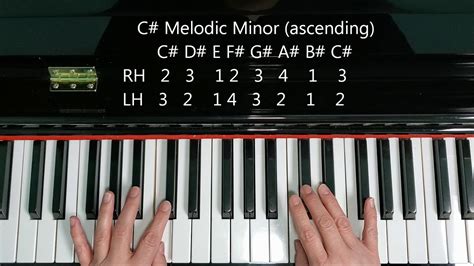 C Sharp Minor Scale On Piano Natural Harmonic Melodic Youtube