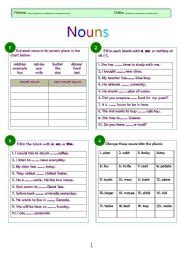 english teaching worksheets nouns