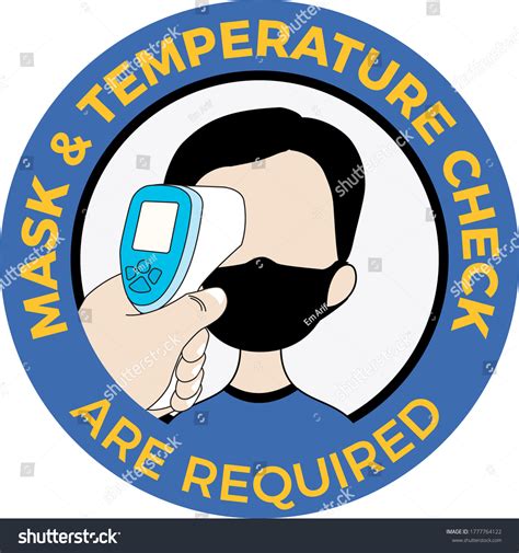 Simple Illustration Showing Body Temperature Check Stock Vector