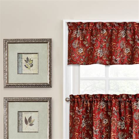 Traditions By Waverly Navarra Floral Tailored 52 W Kitchen Curtain