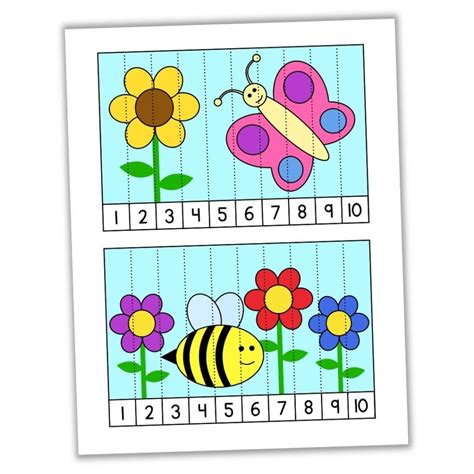 Free Printable Bug Counting Puzzles 1 10 Number Sequence The Craft