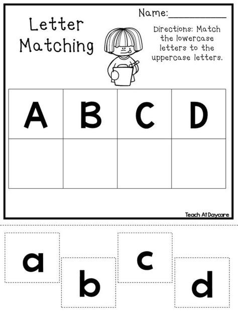 Printable Alphabet Matching Worksheets For Pre K Printable Alphabet
