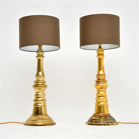 1970s Pair Of Vintage Brass Table Lamps Retrospective Interiors