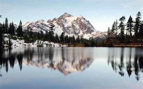 Wallpaper Landscape Lake Nature Reflection Snow Winter Panorama
