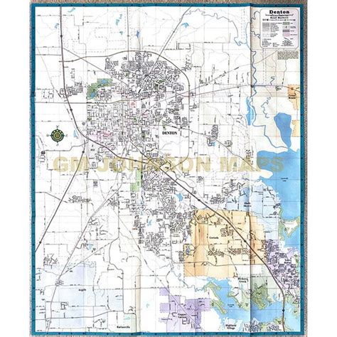 Denton Texas Street Map Gm Johnson Maps