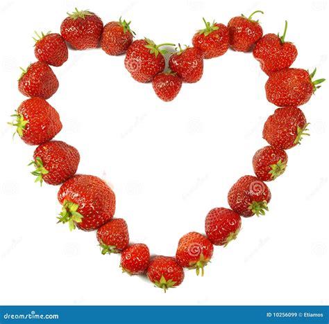 Strawberry Heart Stock Image Image Of Juicy Green Fruit 10256099