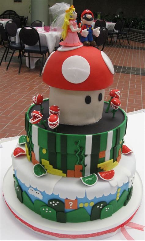 Justine asked if i could make a cake for her son's 5th birthday. Katie's Cakes: Mario Wedding Cake!!!!