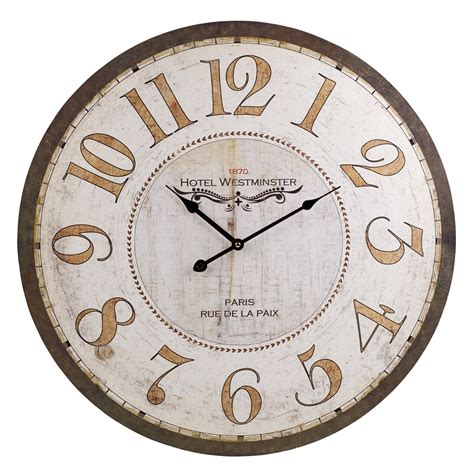60cm Extra Large Round Wooden Wall Clock Vintage Retro Antique