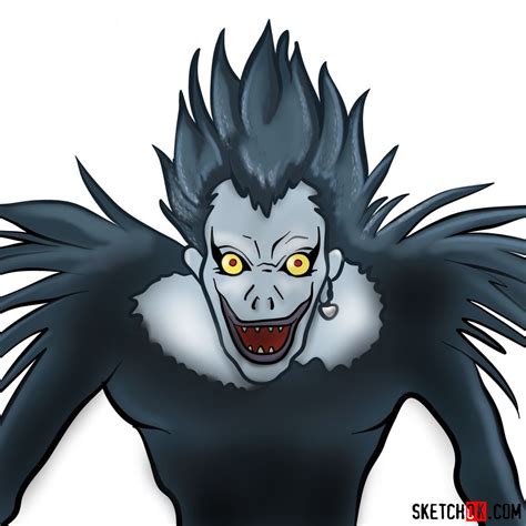 How To Draw Ryuk Death Note Sketchok Step By Step Drawing Tutorials