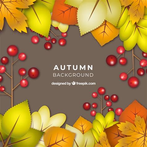 Free Vector Realistic Autumnal Background With Elegant Style