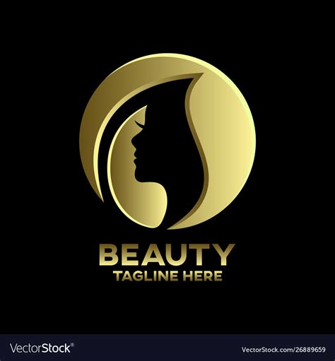 Modern Beauty And Beautiful Woman Logo Royalty Free Vector