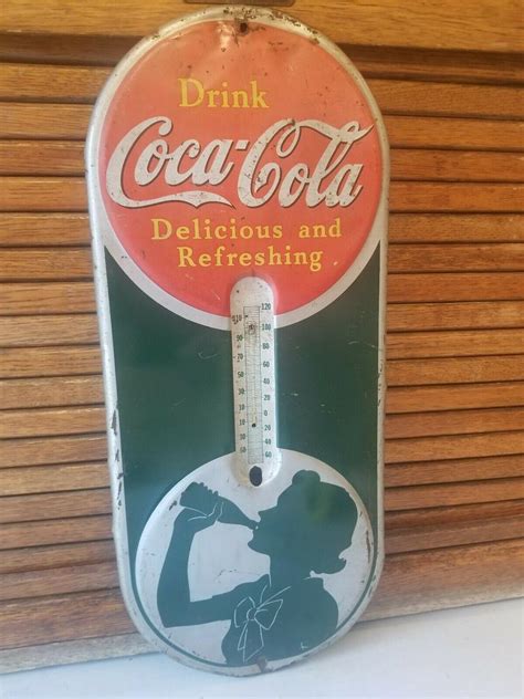 1930s Coca Cola Thermometer Silhouette Girl 2021018661