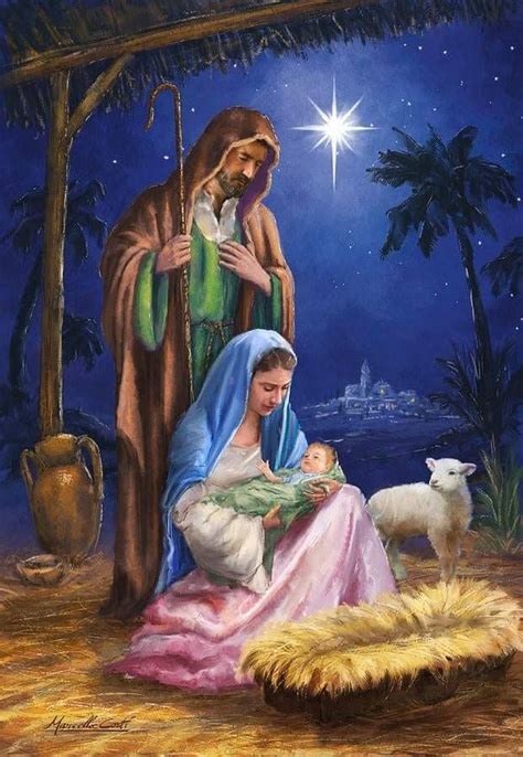 A Nativity Scene With The Birth Of Jesus