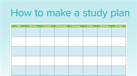 Create A Study Plan Template