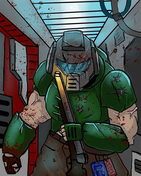 Doomguy Fan Art Doom Game Doom Videogame Doom