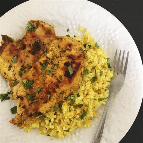 Grilled Moroccan Chicken With Turmeric Rice A Dash Of Dolly