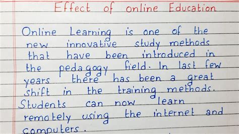 Write A Short Essay On Effect Of Online Education Essay Writing