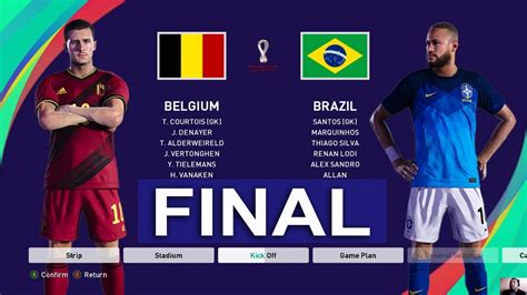 Brazil were struggling to draw level when neymar's wayward pass forward struck nestor pitana, who took charge of the 2018 world cup final. PES 2021 - BELGIUM vs BRAZIL FINAL - FIFA World Cup 2022 - Full Match - All Goals HD - Gameplay ...