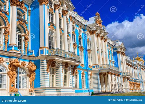 Catherine Palace Is A Rococo Palace Located In The Town Of Tsarskoye