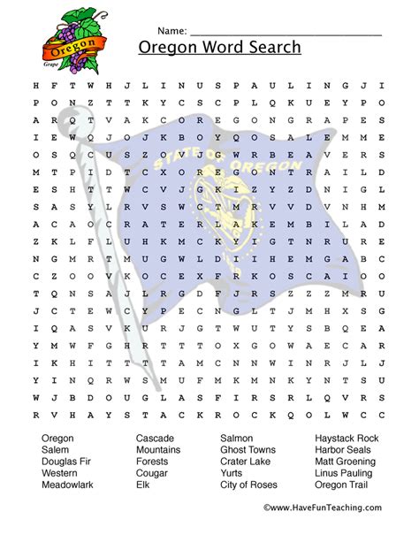 State Word Search Free Printable