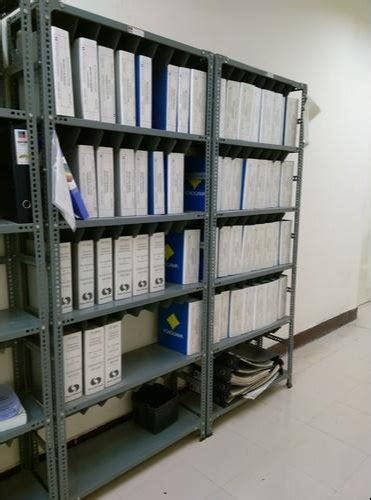 Paint Coated Wrought Iron Office File Racks 5 Shelves 50 Kgshelf At