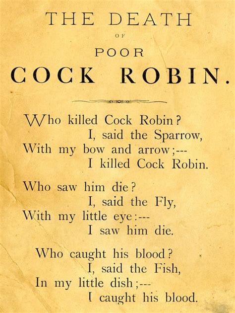 Pin On Who Killed Cock Robin