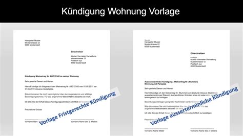Nachdem sie nun wissen, was in einer kündigungserklärung stehen sollte, muss diese nun haben sie eine ordentliche fristgemäße kündigung ausgesprochen und ihr mieter verlässt trotzdem nach ablauf der frist nicht die räume. Kündigung Wohnung (Mietvertrag) Vorlage | kostenlose ...