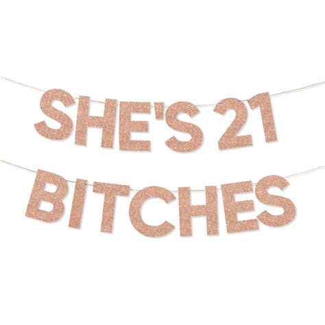 Buy Party101 Shes 21 Es Banner Rose Gold 21st Birthday Decorations