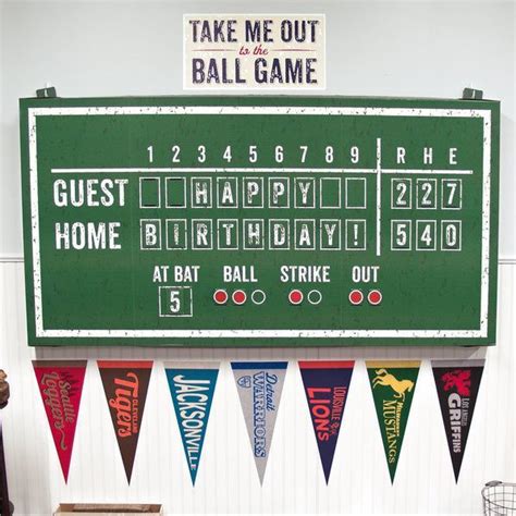 Check Out Baseball Time Hanging Scoreboard From Birthday Express
